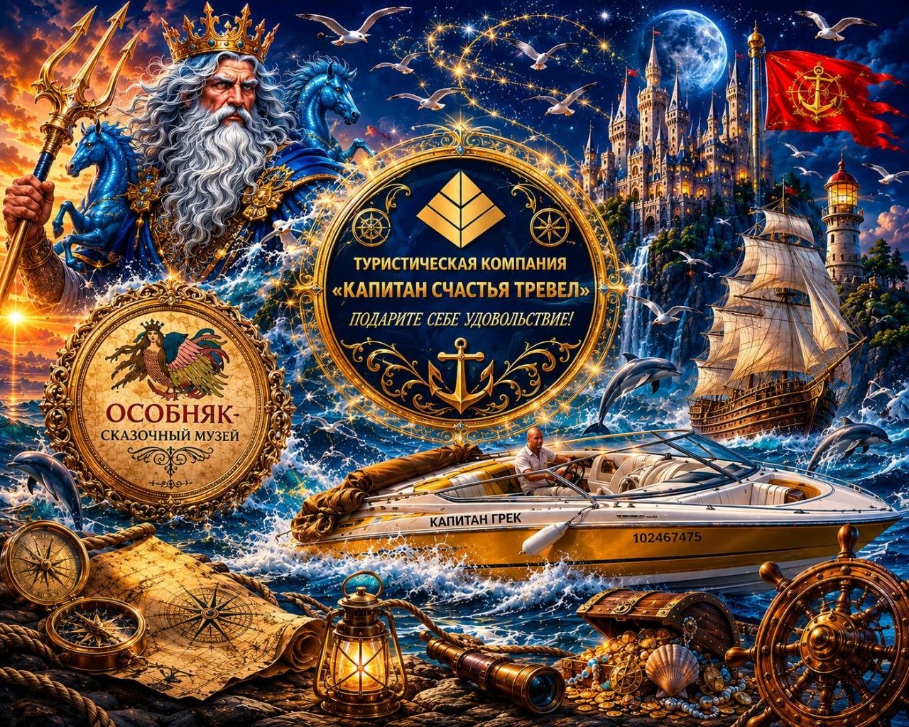 Афиша программы экскурсия в музее Небылица-Моряница и аренда катера
